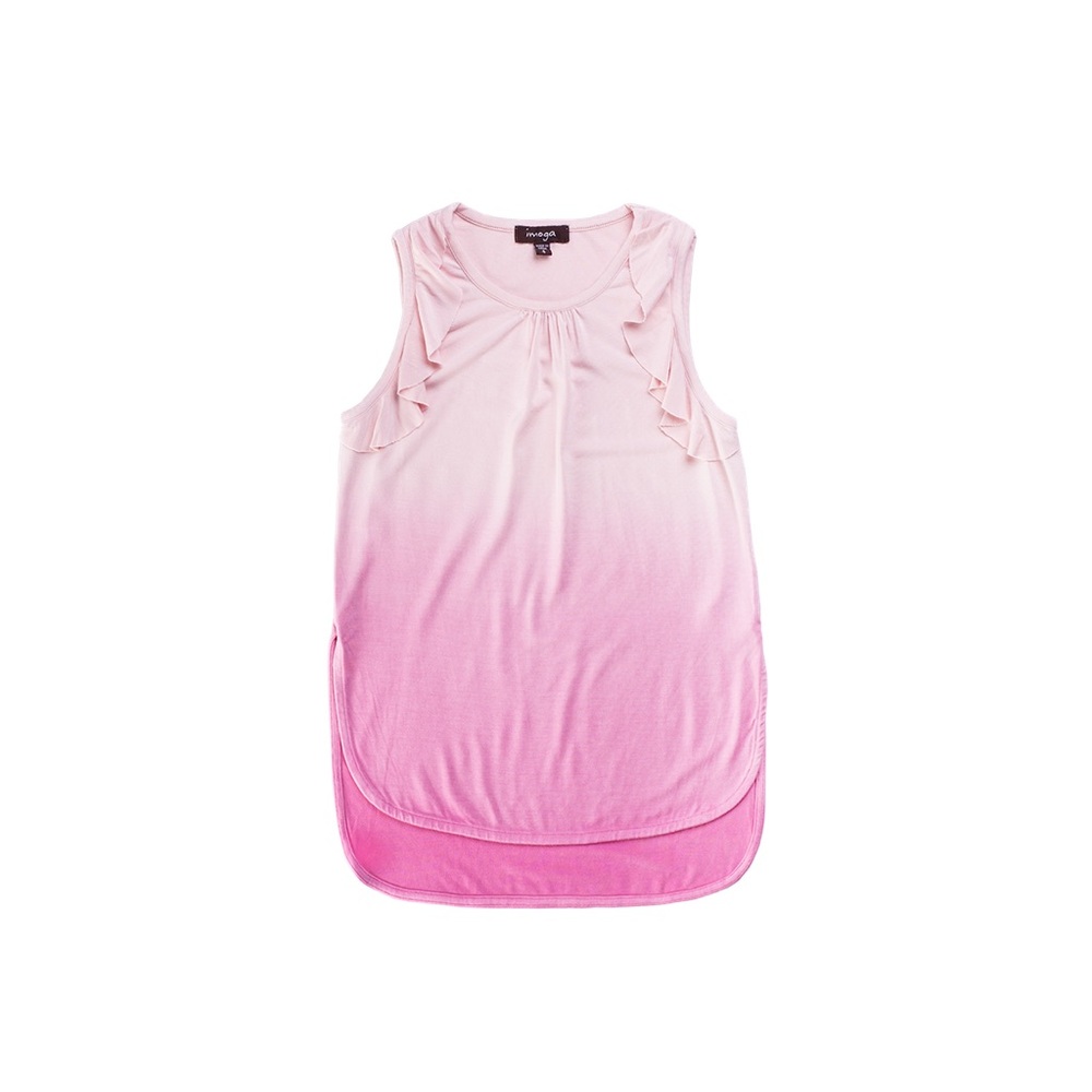 Imoga Girls Pink Ombre Ruffle Tank & Heart Print Leggings Set sz 6 - Picture 3 of 11